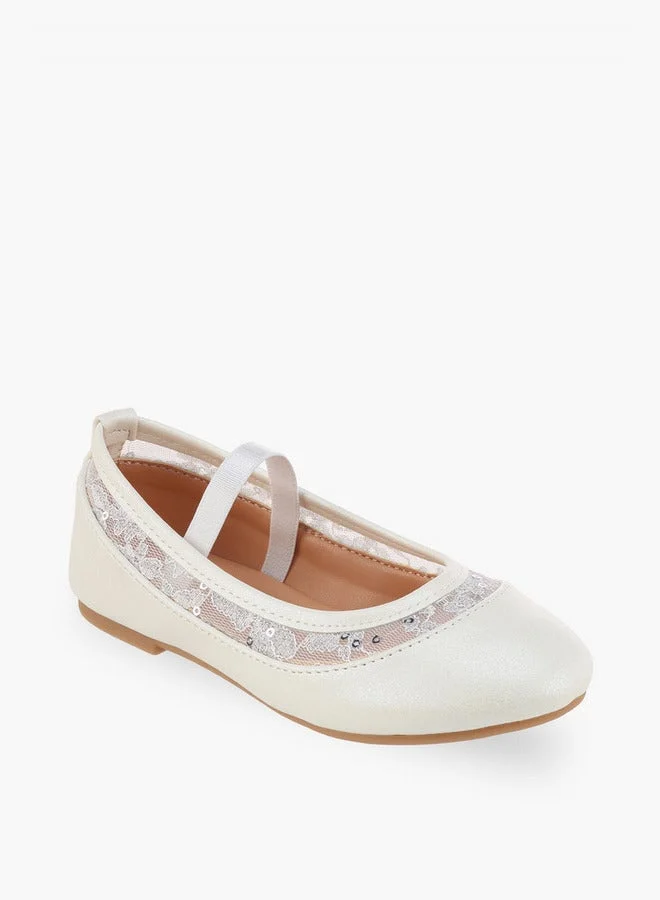 Flora Bella By Shoexpress Girls Lace Trim Ballerina Shoes